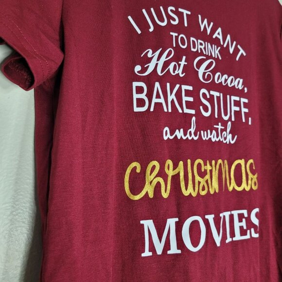 Christmas‎ Movie Baking Shirt Cocoa Holiday Spirit Winter Vibes Womens Small - Picture 5 of 6